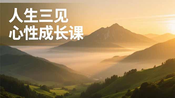 人生三见心性成长课，见天地众生自己，搞透人性安顿身心，活出清晰自我，内在富足无价-网创资源站