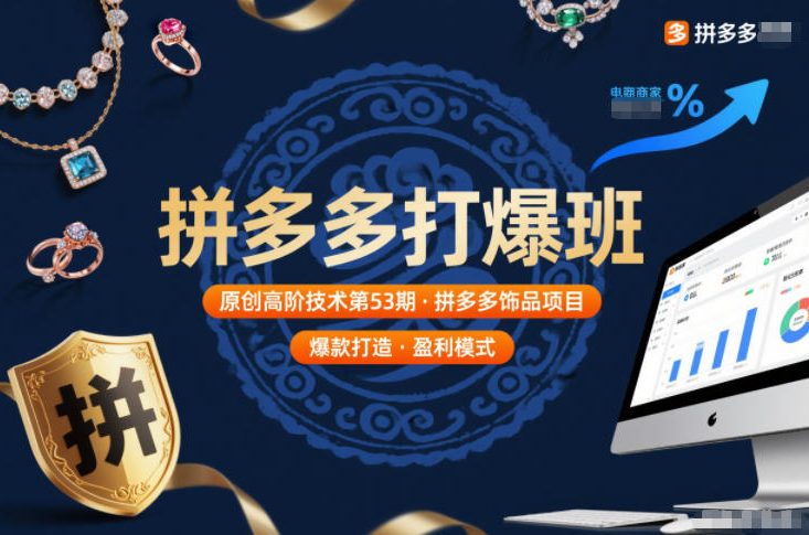 拼多多打爆班原创高阶技术第53期，拼多多饰品项目-网创资源站