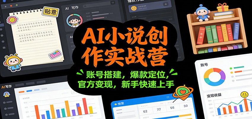 AI小说创作实战营：账号搭建，爆款定位，官方变现，新手快速上手-网创资源站