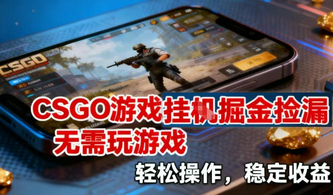 CSGO游戏挂G掘金捡漏，不需要玩游戏，操作简单，收益稳定【揭秘】-网创资源站