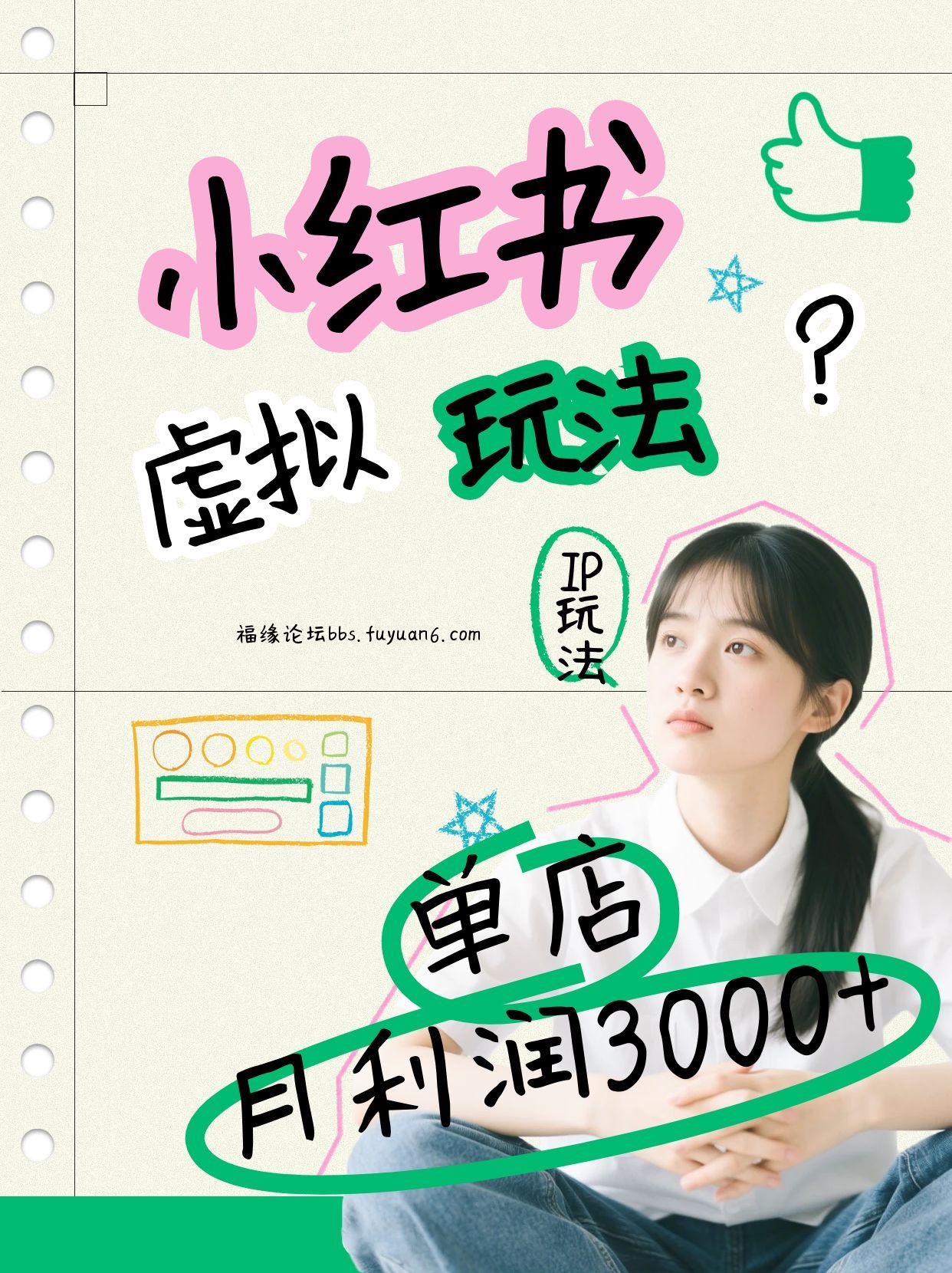 小红书虚拟玩法(铺货流和单品玩法)，单店月利润3000+，IP打法+原创商品(0违规)-网创资源站