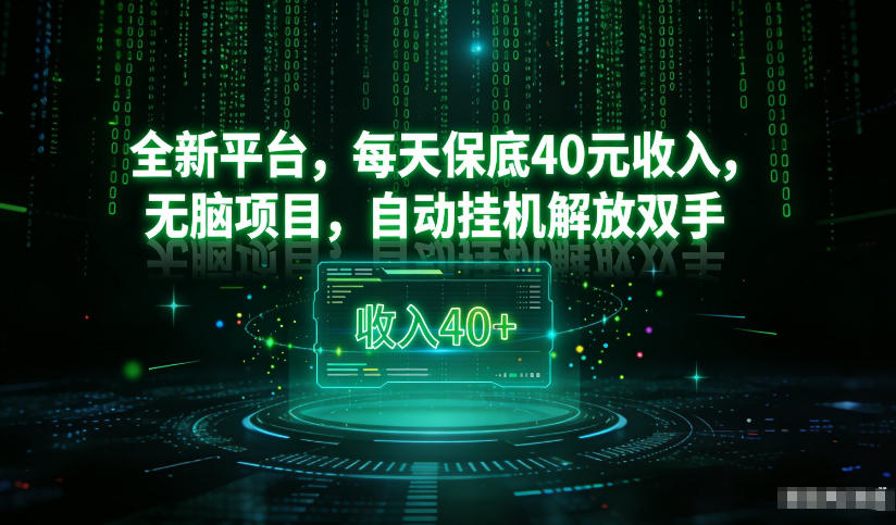 最新看广平台，每天保底30-4米，无脑项目，自动挂G解放双手【揭秘】-网创资源站