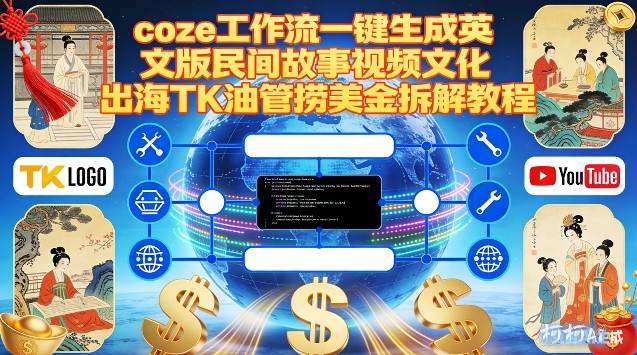 Coze扣子工作流一键生成英文版民间故事视频，文化出海TK油管捞美金拆解教程-网创资源站