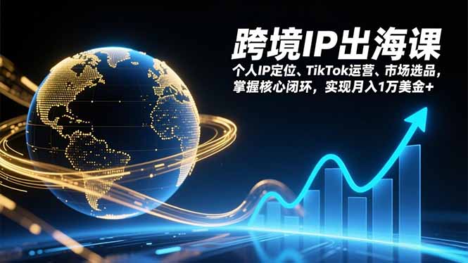 跨境IP出海课，个人IP定位、TikTok运营、市场选品，掌握核心闭环，实现月入1万美金+-网创资源站