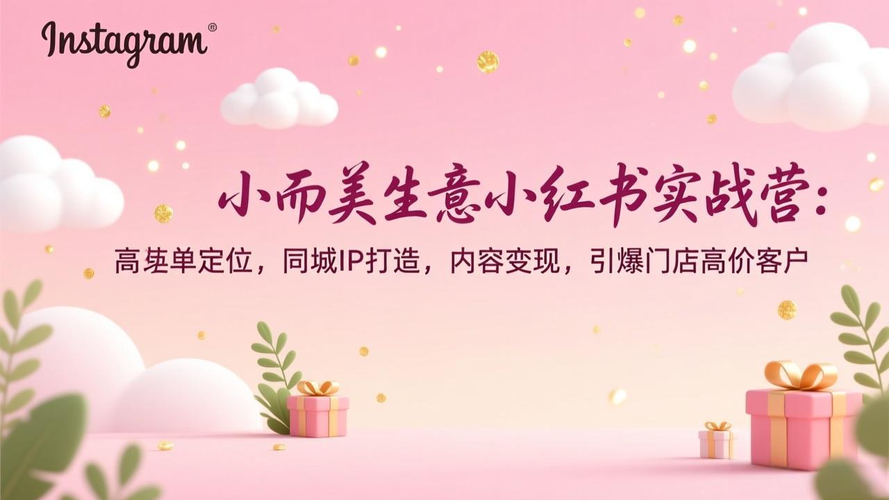 小而美生意小红书实战营：高客单定位，同城IP打造，内容变现，引爆门店高价客户-网创资源站