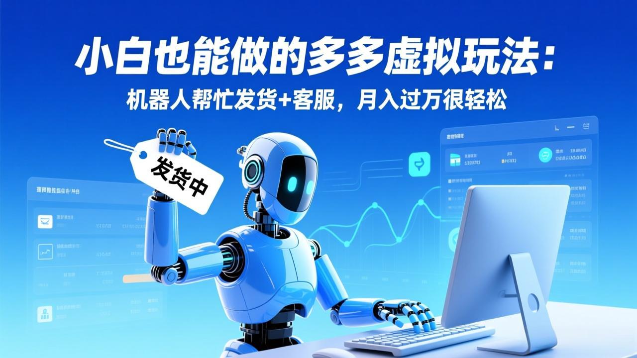小白也能做的多多虚拟玩法：机器人帮忙发货+客服，月入过万很轻松-网创资源站
