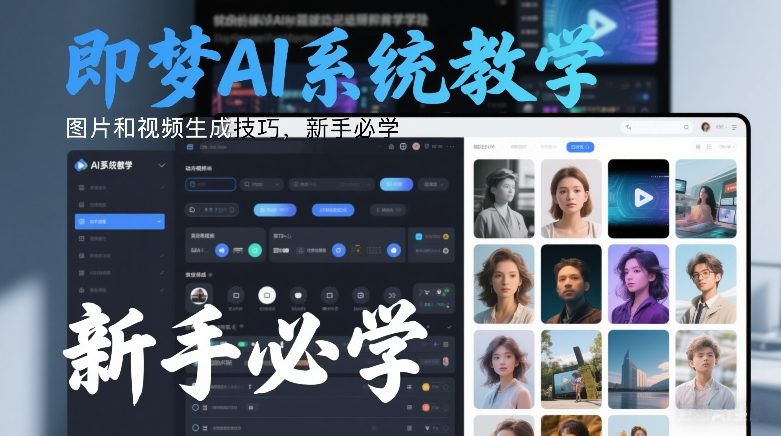 即梦AI系统教学，图片和视频生成技巧，新手必学-网创资源站