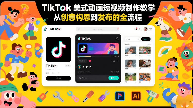 TikTok美式动画短视频制作教学，从创意构思到发布的全流程-网创资源站
