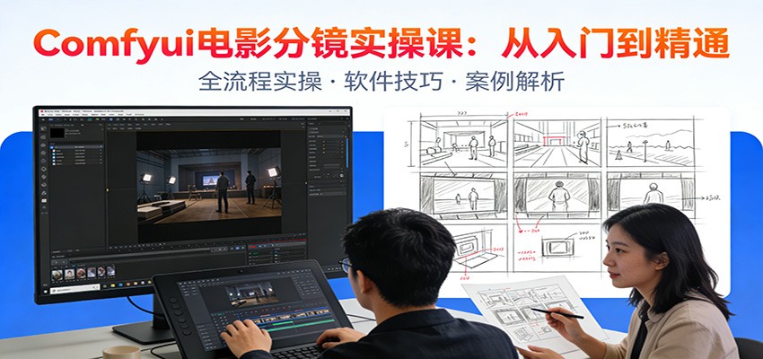 ComfyUI电影分镜实操课：分镜一致性，全流程AI视频制作，零基础也能做专业分镜-网创资源站