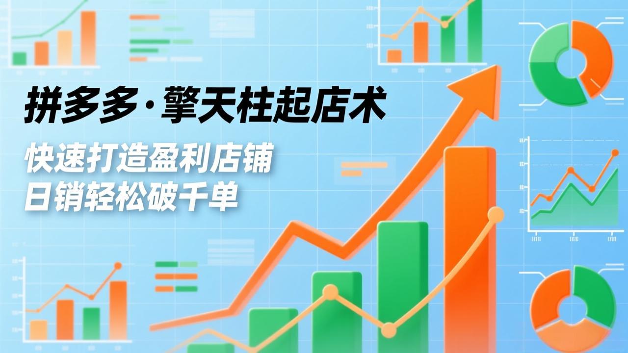 拼多多·擎天柱起店术，爆流布局、利润起飞、不断流，快速打造盈利店铺，日销破千单(更新-网创资源站