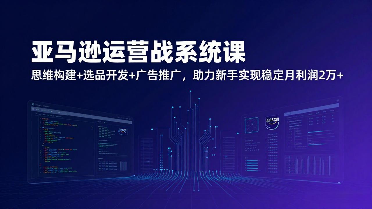 亚马逊运营实战系统课，思维构建+选品开发+广告推广，助力新手实现稳定月利润2万+(更新-网创资源站