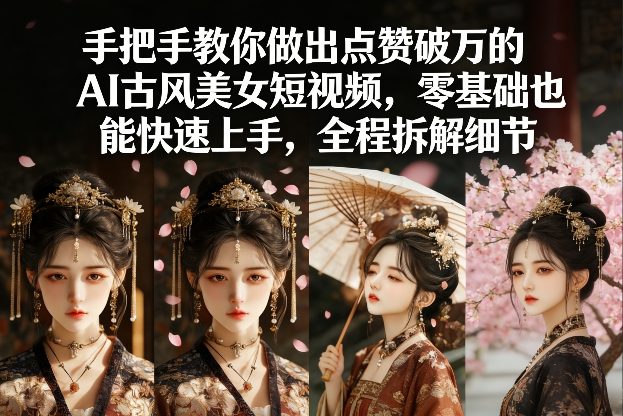 手把手教你做出点赞破万的AI古风美女短视频，零基础也能快速上手，全程拆解细节-网创资源站