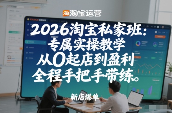 2026淘宝私家班：专属实操教学，从0起店到盈利，全程手把手带练(更新26年3月)-网创资源站