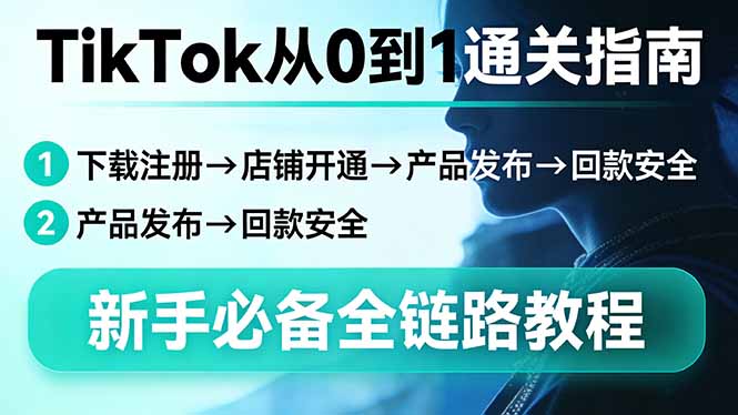 TikTok从0到1通关指南：下载注册→店铺开通→产品发布→回款安全，新手必备全链路教程-网创资源站