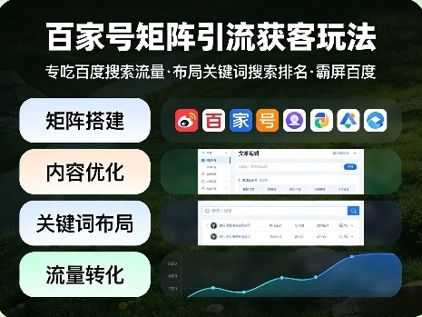 百家号矩阵引流获客玩法，专吃百度搜索流量，布局关键词搜索排名，霸屏百度-网创资源站