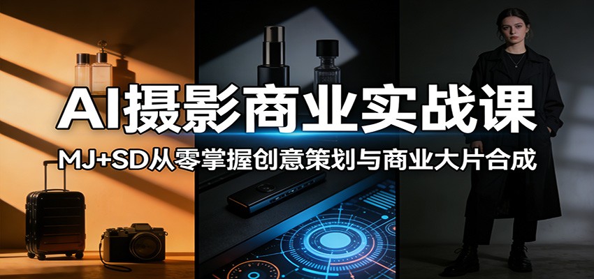AI摄影商业实战课：MJ+SD从零掌握创意策划与商业大片合成-网创资源站