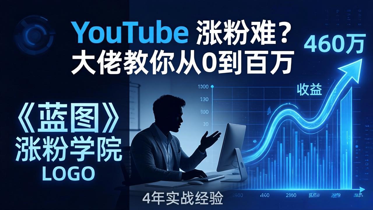 YouTube 涨粉难？《蓝图涨粉学院》：4 年赚 460 万的大佬教策略，从0到百万有路径！-网创资源站