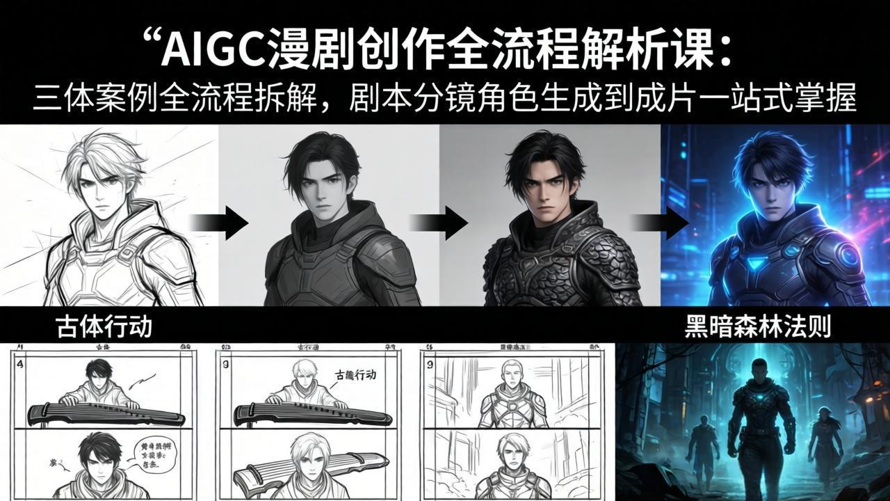 AIGC漫剧创作全流程解析课：三体案例全流程拆解，剧本分镜角色生成到成片一站式掌握-网创资源站