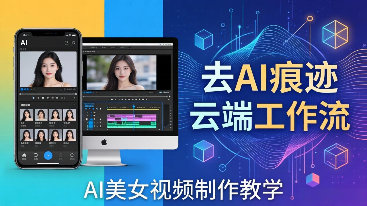 AI美女视频制作教学：去AI痕迹，云端工作流出图，手机电脑均可，不需要配置-网创资源站