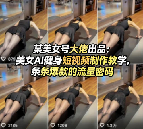 某美女号大佬出品：美女AI健身短视频制作教学，条条爆款的流量密码-网创资源站
