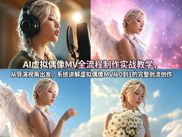 AI虚拟偶像MV全流程制作实战教学，从导演视角出发，系统讲解虚拟偶像MV从0到1的完整创作流程-网创资源站