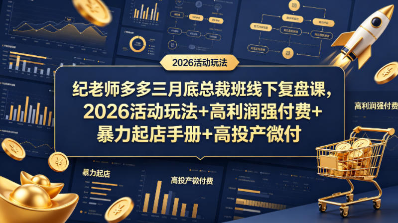 纪老师多多三月底总裁班线下复盘课，2026活动玩法+高利润强付费+暴力起店手册+高投产微付费-网创资源站