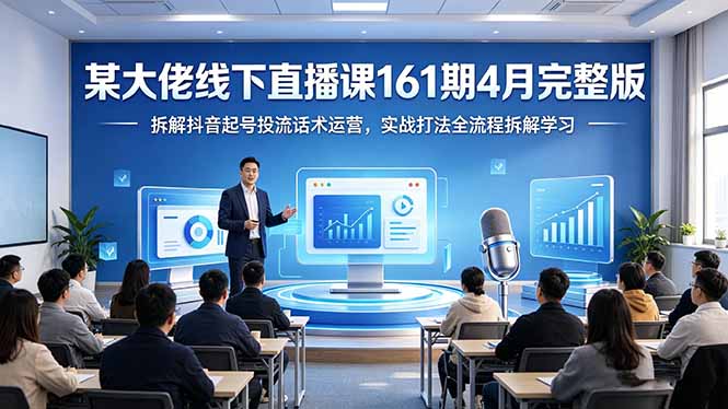 某大佬线下直播课161期4月完整版，拆解抖音起号投流话术运营，实战打法全流程拆解学习-网创资源站