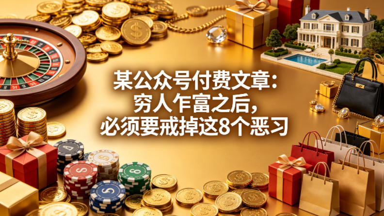 某公众号付费文章：穷人乍富之后，必须要戒掉这8个恶习-网创资源站