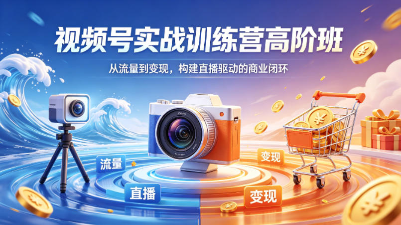 视频号实战训练营高阶班，从流量到变现，构建直播驱动的商业闭环(26年4月)-网创资源站