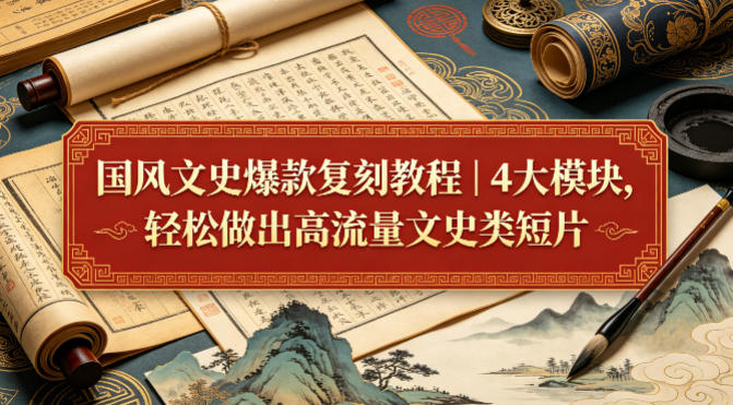 国风文史爆款复刻教程｜4大模块，轻松做出高流量文史类短片-网创资源站