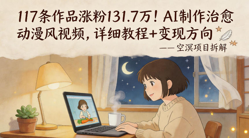 117条作品涨粉131.7W！AI制作治愈动漫风视频，详细教程+变现方向-网创资源站
