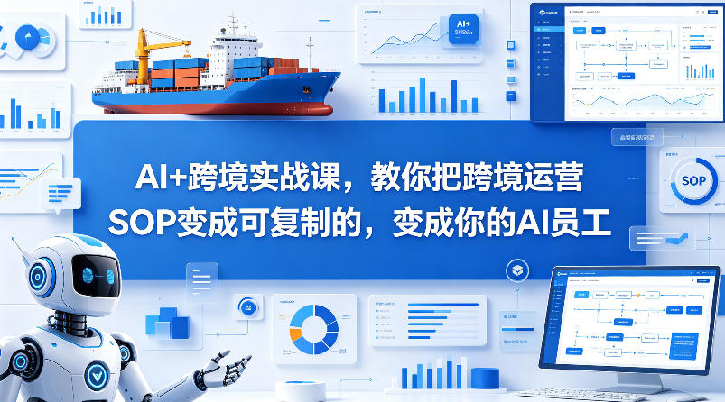AI+跨境实战课，教你把跨境运营S0变成可复制的，变成你的AI员工-网创资源站