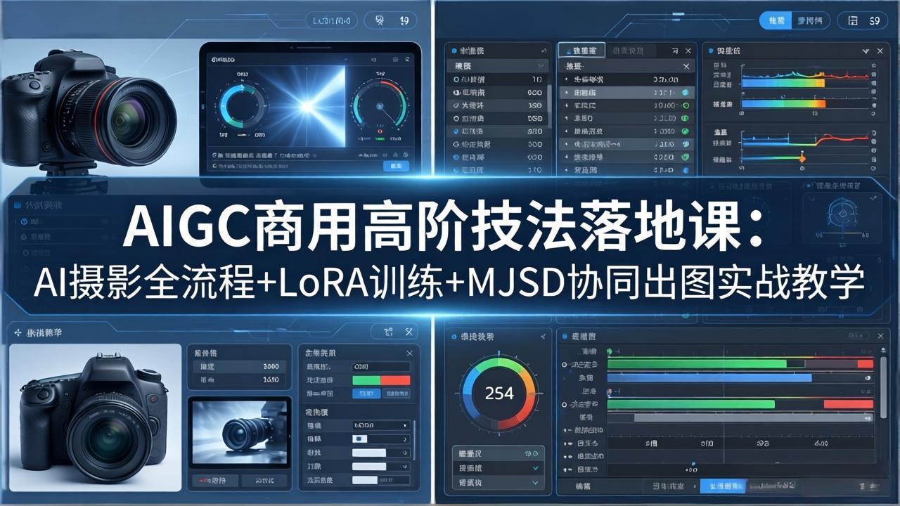 AIGC商用高阶技法落地课：AI摄影全流程+LoRA训练+MJSD协同出图实战教学-网创资源站