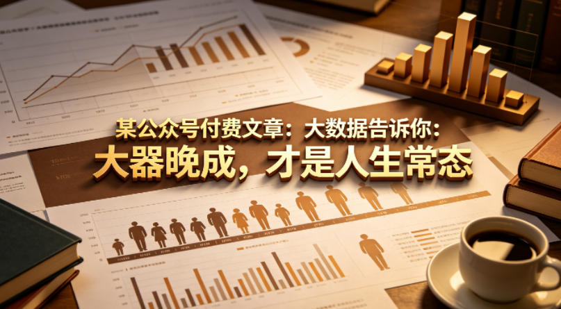某公众号付费文章：大数据告诉你：大器晚成，才是人生常态-网创资源站