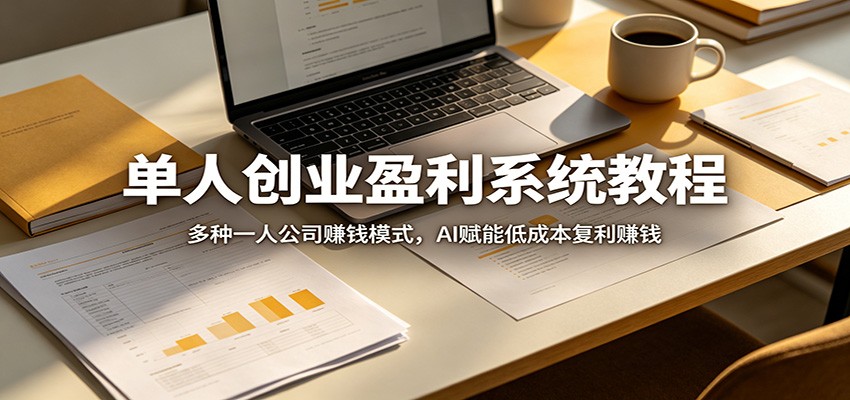 单人创业盈利系统教程：多种一人公司赚钱模式，AI赋能低成本复利赚钱-网创资源站