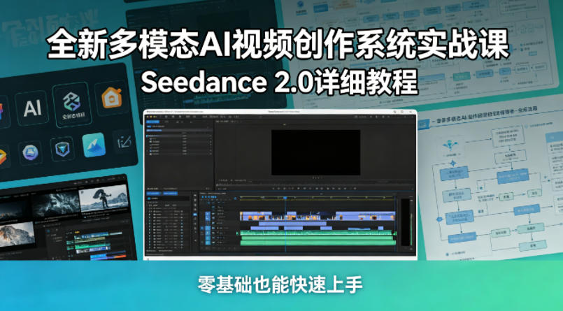 全新多模态AI视频创作系统实战课，Seedance 2.0详细教程，零基础也能快速上手-网创资源站