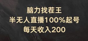 脑力找茬王,半无人直播100%起号,每天收入200+【揭秘】-网创资源站