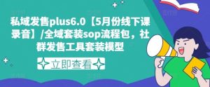 私域发售plus6.0【5月份线下课录音】/全域套装sop流程包,社群发售工具套装模型-网创资源站