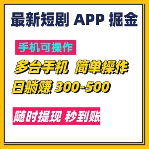 （11618期）最新短剧app掘金/日躺赚300到500/随时提现/秒到账-网创资源站