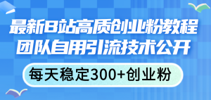 （11661期）最新B站高质创业粉教程，团队自用引流技术公开，每天稳定300+创业粉-网创资源站