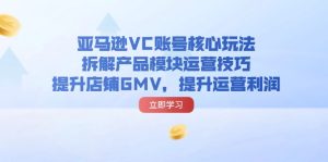 (11848期)亚马逊VC账号核心玩法,拆解产品模块运营技巧,提升店铺GMV,提升运营利润-网创资源站