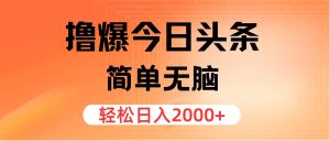 (11849期)撸爆今日头条,简单无脑,日入2000+-网创资源站