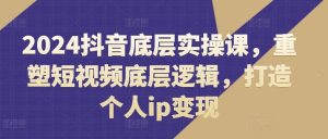 2024抖音底层实操课，​重塑短视频底层逻辑，打造个人ip变现-网创资源站
