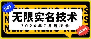 无限实名技术(2024年7月新技术),最新技术最新口子,外面收费888-3688的技术-网创资源站
