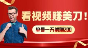看视频赚美刀：每小时40+，多号矩阵可放大收益【揭秘】-网创资源站