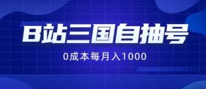 B站三国自抽号项目,0成本纯手动,每月稳赚1000【揭秘】-网创资源站