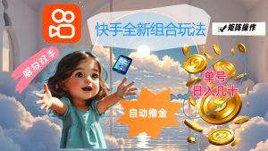 （12089期）快手全新组合玩法，解放双手，自动撸金，单号日入几十，可矩阵操作-网创资源站