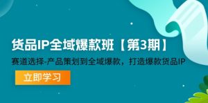 货品IP全域爆款班【第3期】赛道选择、产品策划到全域爆款，打造爆款货品IP-网创资源站