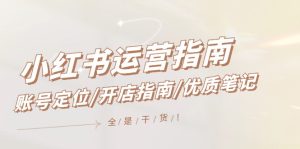 小红书运营指南,账号定位/开店指南/优质笔记/没有套路,全是经验-网创资源站