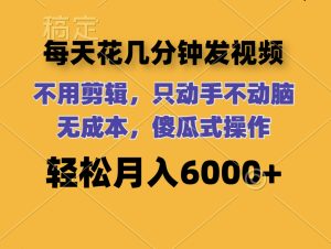 (12119期)每天花几分钟发视频 无需剪辑 动手不动脑 无成本 傻瓜式操作 轻松月入6…-网创资源站